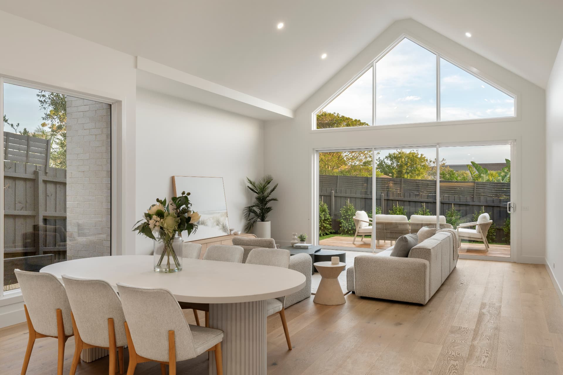 Light-filled living and dining space at 24A Ti-Tree Grove