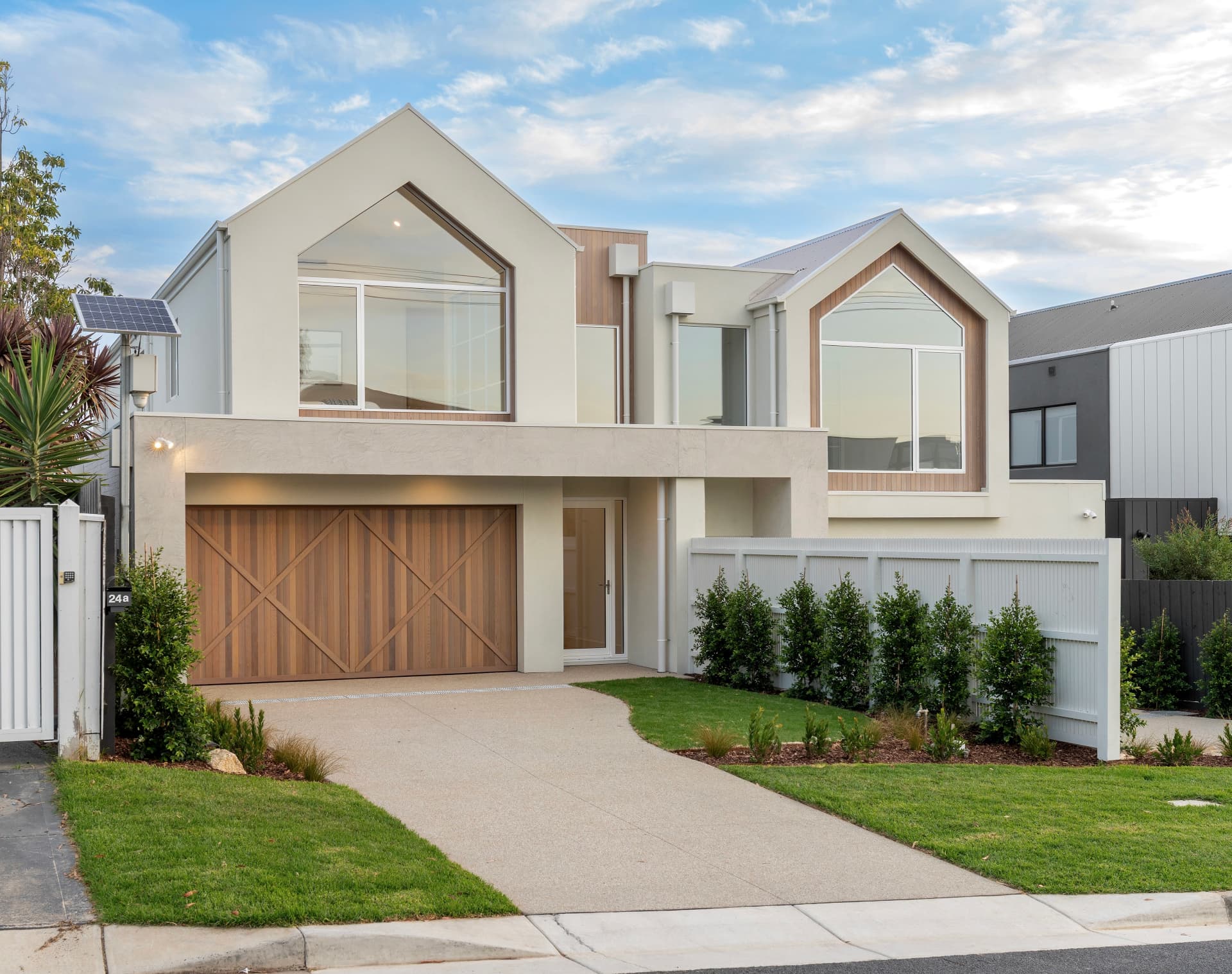 Exterior of 24A Ti-Tree Grove, Mornington at dusk